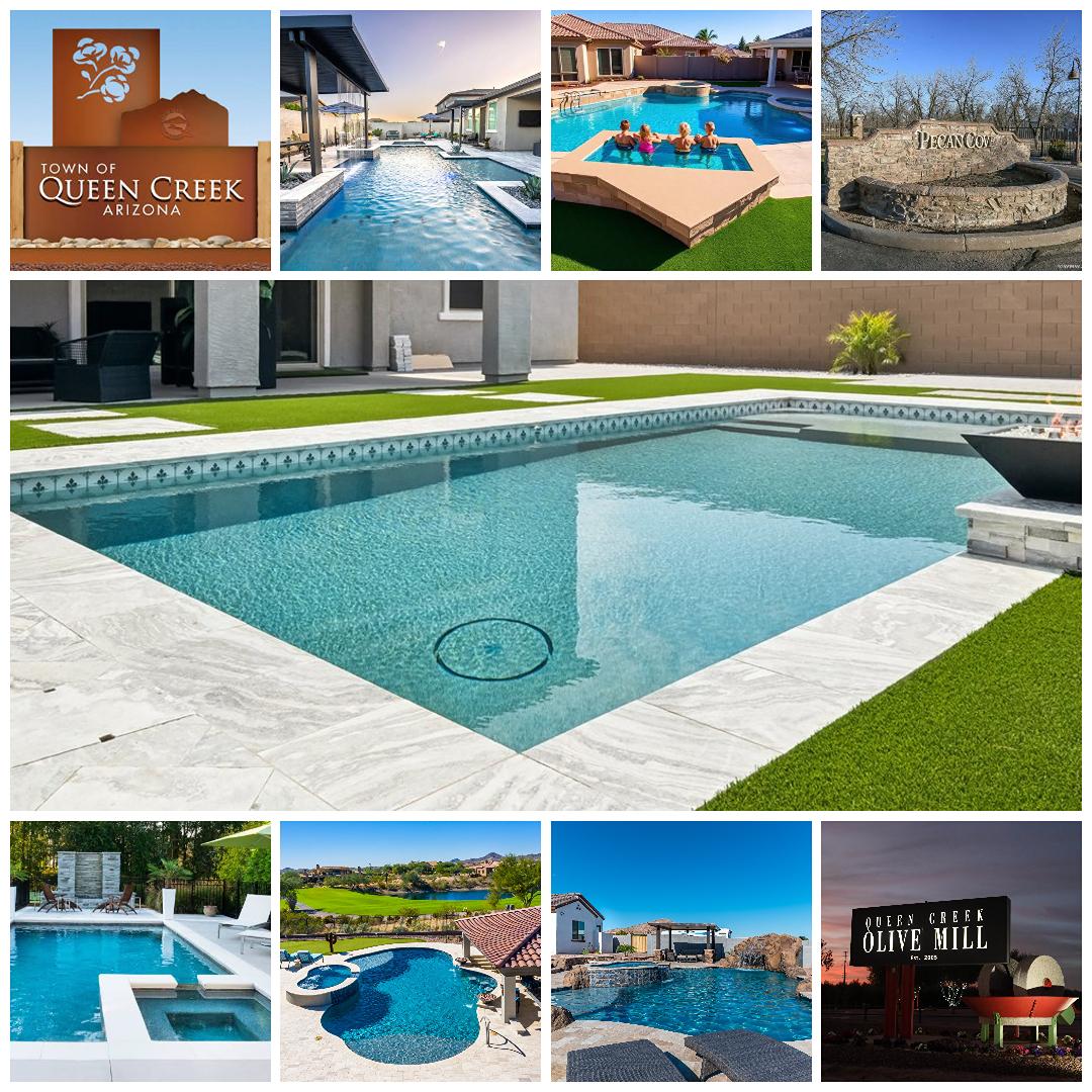 Blue Lagoon pool service and custom pools in Queen Creek, AZ, near Pecan Cove and the Queen Creek Olive Mill