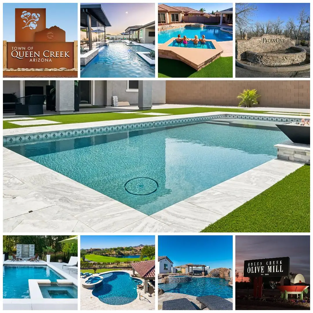 Blue Lagoon pool service and custom pools in Queen Creek, AZ, near Pecan Cove and the Queen Creek Olive Mill