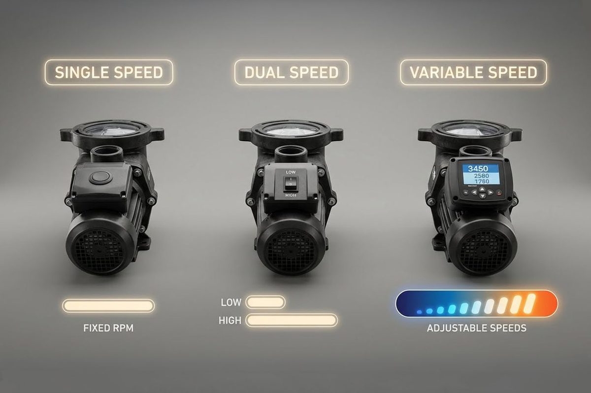 Comparison of single-speed, dual-speed, and variable-speed pool pumps