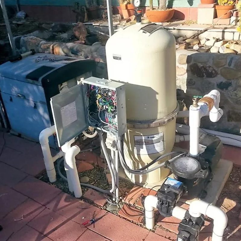 Pool automation installation in Gilbert, AZ - pool equipment control panel installed by Blue Lagoon Pool Management