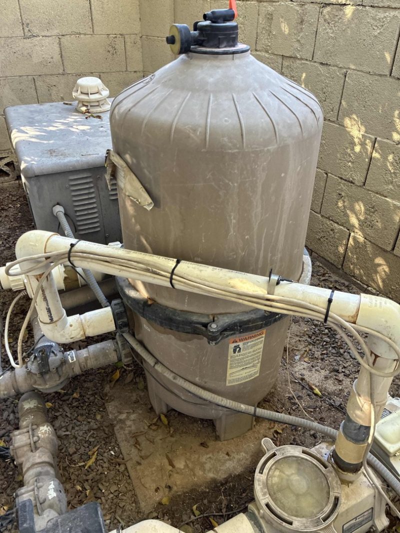 Pool filter repair in Gilbert, AZ - pool filter and pump system serviced by Blue Lagoon Pool Management